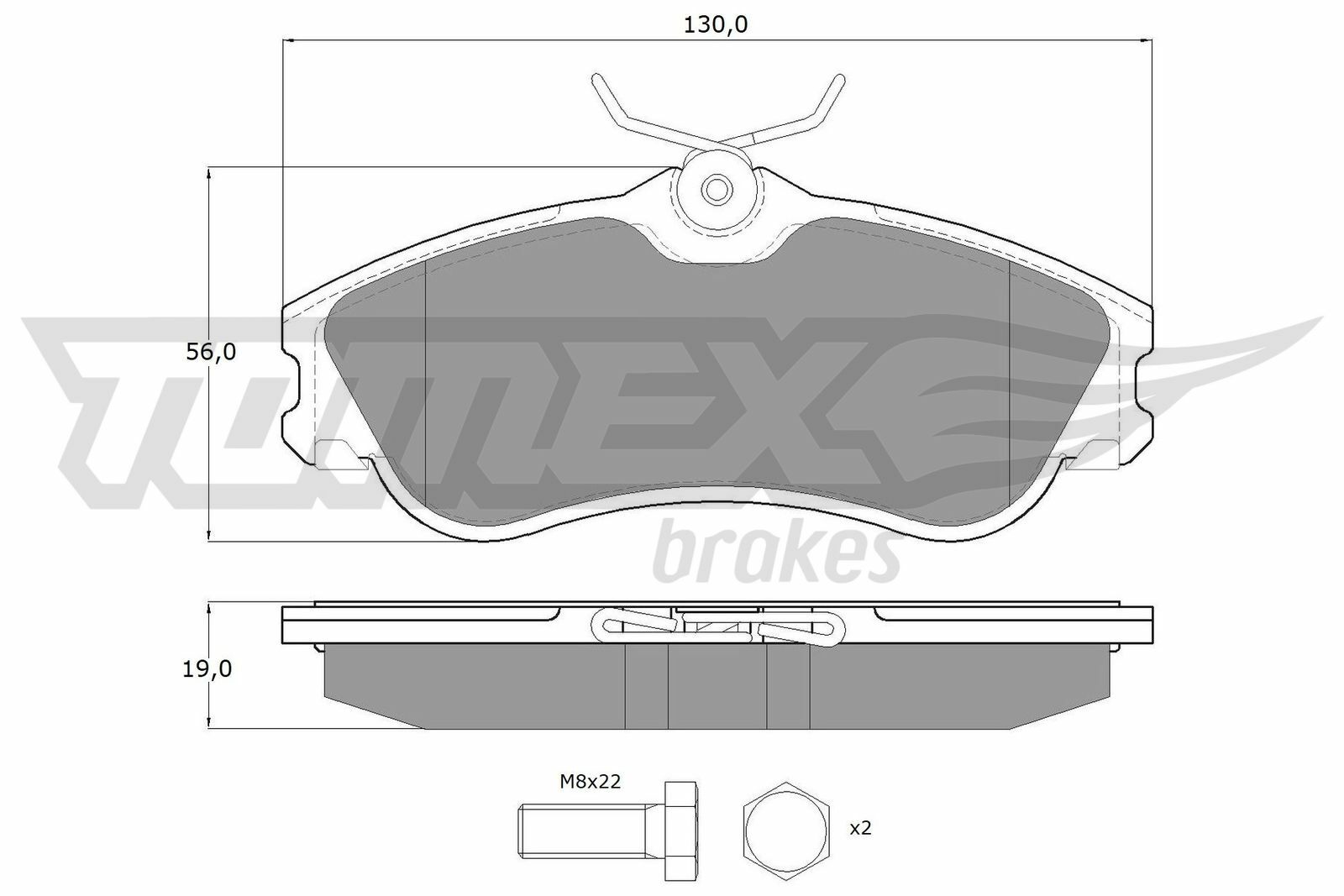 Sada brzdových destiček, kotoučová brzda TOMEX Brakes